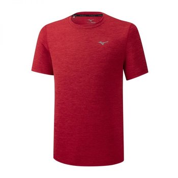 Męska koszulka z krótkim rękawkiem do biegania  Mizuno Impulse Core Tee | High Risk Red - Rozmiar XL - Mizuno