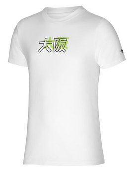 Męska koszulka z krótkim rękawkiem do biegania  Mizuno Katakana Tee | White - Rozmiar L - Mizuno