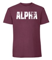 Męska koszulka z nadrukiem - Alpha - Burgundowy XL TAGFORCE