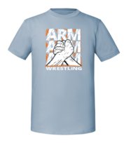 Męska koszulka z nadrukiem - Arm Wrestling - Mineralny Błękit XXL TAGFORCE