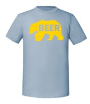 Męska koszulka z nadrukiem - Beer Bear v2 - Mineralny Błękit XXL TAGFORCE