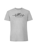 Męska koszulka  z nadrukiem - Bike Heartbeat Pastelowy szary XL TAGFORCE