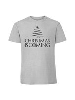 Męska koszulka  z nadrukiem - Christmas is coming Pastelowy szary M TAGFORCE