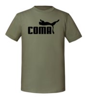 Męska koszulka z nadrukiem - Coma - Olive L TAGFORCE