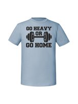 Męska koszulka  z nadrukiem - go heavy or go home Mineralny Błękit S TAGFORCE