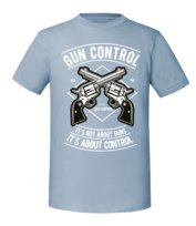 Męska koszulka z nadrukiem - Gun Control - Mineralny Błękit XXL TAGFORCE