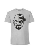 Męska koszulka  z nadrukiem - heisenberg breaking bad twarz Pastelowy szary S TAGFORCE