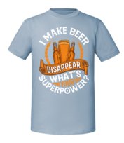 Męska koszulka  z nadrukiem  - I Make Beer Disappear Whats Your Superpower Mineralny Błękit L TAGFORCE
