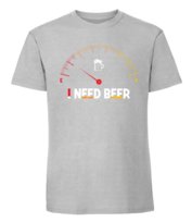 Męska koszulka  z nadrukiem  - I Need Beer Pastelowy szary S TAGFORCE