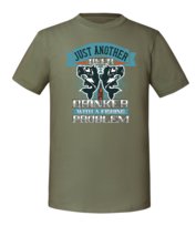 Męska koszulka z nadrukiem - Just Another Beer Drinker With A Fishing Problem Olive L