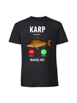 Męska koszulka  z nadrukiem - KARP DZWONI v1 czarny XL TAGFORCE