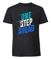 Męska koszulka z nadrukiem - One Step Ahead czarny M TAGFORCE