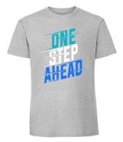 Męska koszulka z nadrukiem - One Step Ahead Pastelowy szary M TAGFORCE
