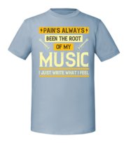 Męska koszulka z nadrukiem - Pains Always Been The Root Of My Music I Just Write What I Feel Mineralny Błękit XXL TAGFORCE