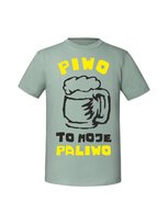 Męska koszulka  z nadrukiem - Piwo to moje paliwo Miętowy M TAGFORCE