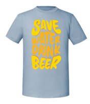Męska koszulka z nadrukiem - Save Water Drink Beer Mineralny Błękit L TAGFORCE