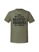 Męska koszulka  z nadrukiem - tak wygląda najlepszy żołnierz Olive M TAGFORCE