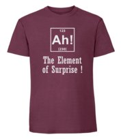 Męska koszulka z nadrukiem  - The Element Of Suprise - Burgundowy XL TAGFORCE