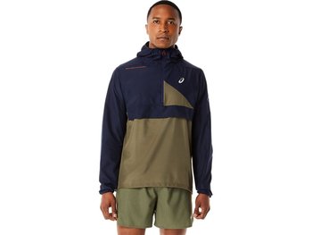 Męska Kurtka Do Biegania  Asics Fujitrail Anorak | Midnight / Mantle Green - Rozmiar M - Asics