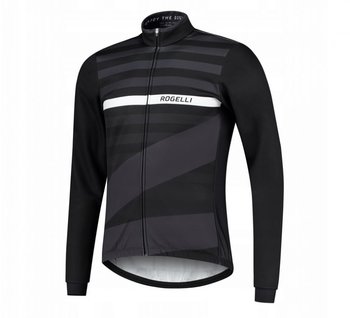 Męska Kurtka Rowerowa Rogelli Winterjacket Stripe | Black/White - Rozmiar M - Rogelli