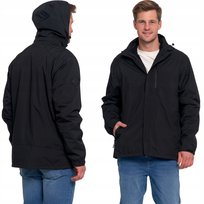 Męska Kurtka Wodoodporna Wiatroszczelna Odpinany Polar I Kaptur Moraj 3Xl Black