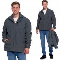 MĘSKA KURTKA WODOODPORNA WIATROSZCZELNA ODPINANY POLAR I KAPTUR MORAJ L GRAPHITE