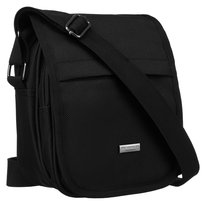 Męska torba miejska z klapką torebka listonoszka miejska crossbody Peterson, czarny Peterson