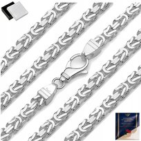 MĘSKI MASYWNY ŁAŃCUSZEK KRÓLEWSKI PRÓBA 925 SREBRO
