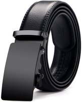 Męski Pasek Automat Czarny Klamra Metalowa Skóra