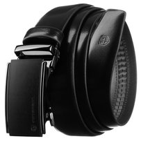 Męski pasek do spodni PETERSON skóra naturalna 85 czarny automatyczny elegancki do garnituru casualowy ozdobna czarna klamra