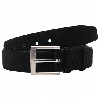 Męski pasek z naturalnego zamszu czarny Ombre OU-ACBE-0112 V1 rozmiar S/M - Ombre