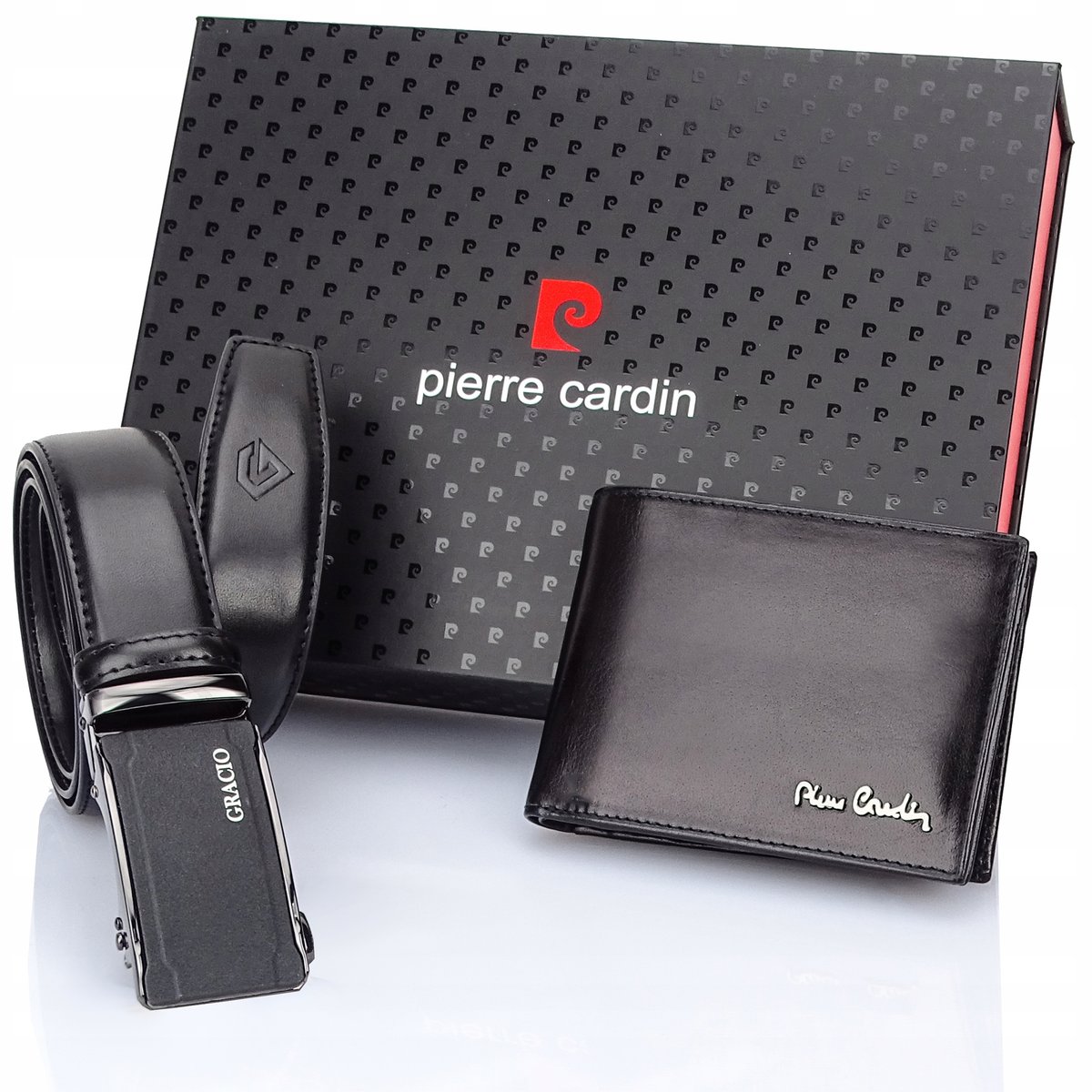 Męski portfel i pasek zestaw skórzany Pierre Cardin BOX Prezentowy