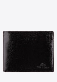 Męski portfel ze skóry z rozkładanym panelem czarny - WITTCHEN