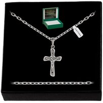 MĘSKI SREBRNY ŁAŃCUSZEK ANKIER + ZAWIESZKA KRZYŻYK 925 PREZENT DLA ZIĘCIA