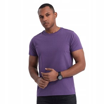 Męski T-shirt koszulka BASIC 100% bawełna fioletowy V13 OM-TSBS-0146 L - Ombre
