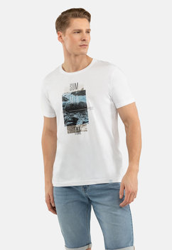 Męski T-Shirt Z Nadrukiem Biały Volcano T-Ros Xxl - VOLCANO