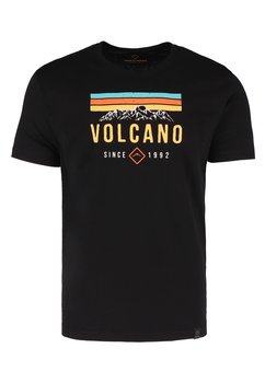 MĘSKI T-SHIRT Z NADRUKIEM CZARNY VOLCANO T-ADVE XL - VOLCANO