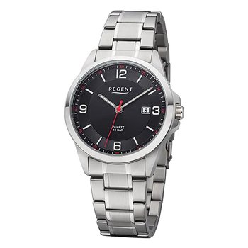 Męski zegarek analogowy Regent z metalową bransoletą w kolorze srebrnym URF1288 - Regent
