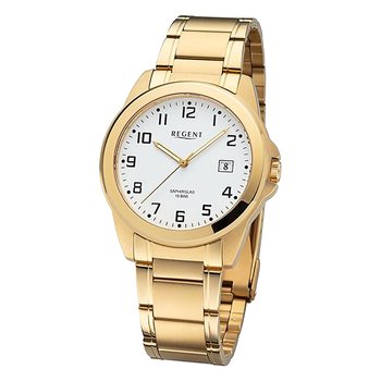 Męski zegarek analogowy Regent z metalową bransoletą w kolorze złotym URF1284 - Regent