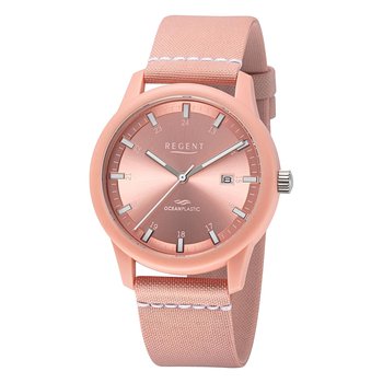 Męski zegarek analogowy Regent z nylonowym paskiem w kolorze różowo-białym URBA733 - Regent
