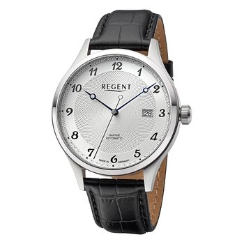 Męski zegarek analogowy Regent ze skórzanym paskiem w kolorze czarnym URGM2212 - Regent
