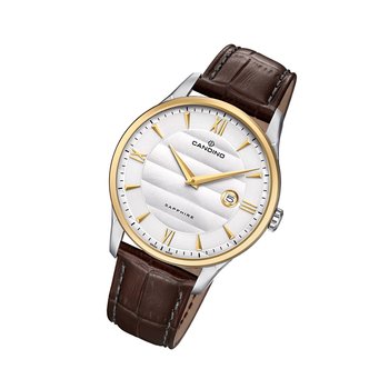 Męski zegarek Candino Classic C4640/1 kwarcowy zegarek na skórzanym pasku brązowy analogowy UC4640/1 - Candino