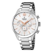 Męski zegarek Festina ze stali szlachetnej srebrny Timeless Chronograph UF20343/6 Festina
