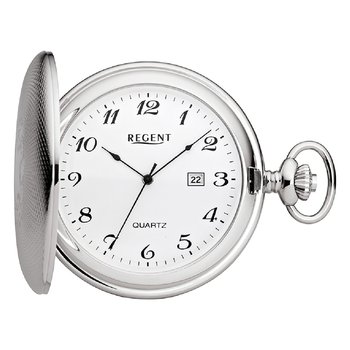 Męski zegarek kieszonkowy Regent, analogowy, srebrny URP739 - Regent