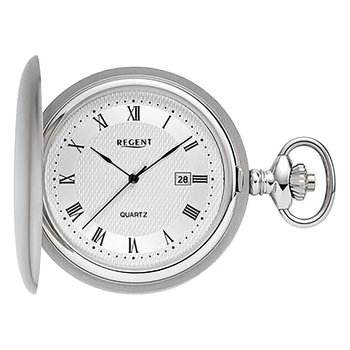 Męski zegarek kieszonkowy Regent, analogowy, srebrny URP749 - Regent