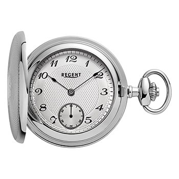 Męski zegarek kieszonkowy Regent, analogowy, srebrny URP774 - Regent