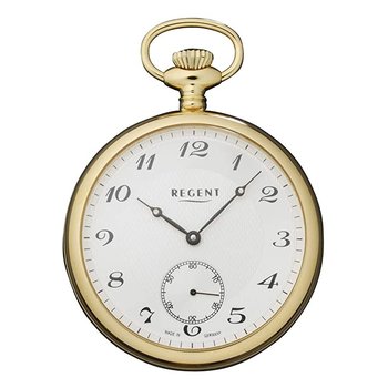 Męski zegarek kieszonkowy Regent, metalowy, chromowany zegarek kwarcowy URGM1424 - Regent