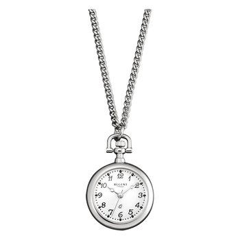 Męski zegarek kieszonkowy Regent z analogową obudową w kolorze srebrnym URP766 - Regent