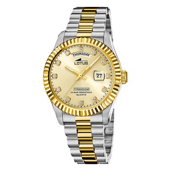 Męski zegarek Lotus ze stali nierdzewnej srebrno-złoty Zegarek Lotus Classic UL18855/4 - Lotus