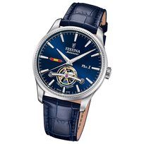 Męski zegarek męski Festina, szwajcarski, skórzany, niebieski UF1902/2 Festina